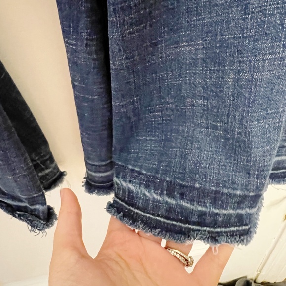 Free People Irreplaceable Flare High Rise Raw Hem Button Fly Jeans Size 28 - Picture 10 of 11